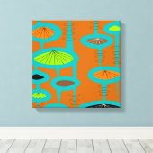 Mid Century Modern Wrapped Canvas Abstract #31 Afdruk (Insitu (Houten vloer))
