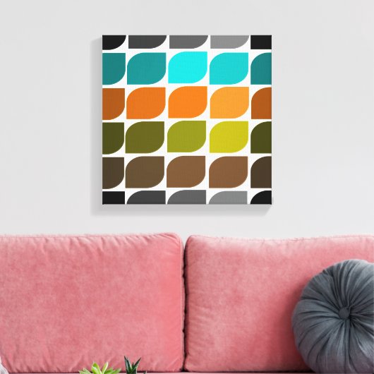 Mid Century Modern Wrapped Canvas Abstract #40 (Insitu (Woonkamer))
