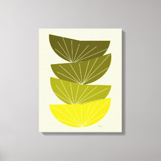 Mid Century Modern Wrapped Canvas Seed Pods 3 Afdruk