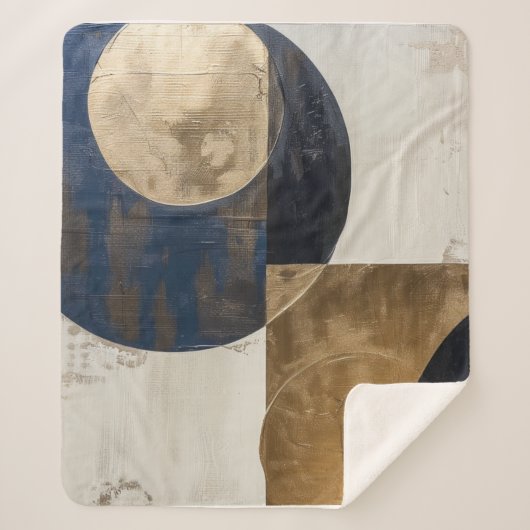 Mid Century Moderne Abstract Sherpa Deken (Voorkant)