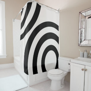 Mid Century Moderne Abstracte Arches zwart-wit Douchegordijn