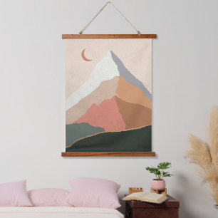 Mid Century Moderne Abstracte bergen Hangend Wandkleed
