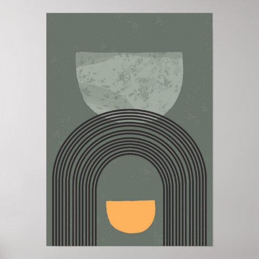 Mid Century Moderne Abstracte geometrische Poster (Voorkant)
