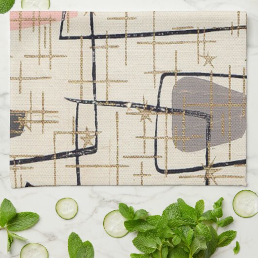 Mid Century Moderne Abstracte keukenhanddoeken (Gevouwen)