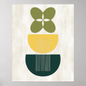 Mid Century Moderne Abstracte kleurrijke botanisch Poster (Voorkant)