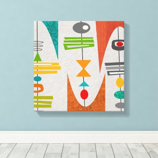 Mid Century Moderne Abstracte Kunst Canvas Afdruk (Insitu (Houten vloer))