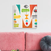 Mid Century Moderne Abstracte Kunst Canvas Afdruk (Insitu (Woonkamer))