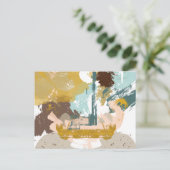 Mid Century Moderne Abstracte Kunst Fantasy Sci Fi Briefkaart (Staand voorkant)