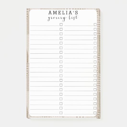 Mid Century Moderne Abstracte Neutrale Druk Post-it® Notes (Voorkant)