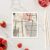 Mid Century Moderne Abstracte Papa Napkins Servetten (Insitu)