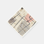 Mid Century Moderne Abstracte Papa Napkins Servetten (Hoek)