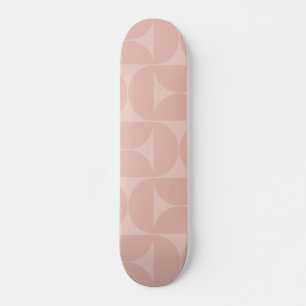 Mid Century Moderne Abstracte Patroon Blush Pink Skateboard