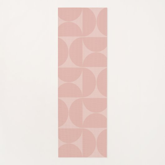 Mid Century Moderne Abstracte Patroon Blush Pink Yogamat (Voorkant)