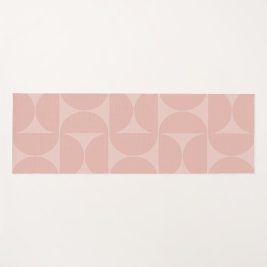 Mid Century Moderne Abstracte Patroon Blush Pink Yogamat (Voorkant (horizontaal))