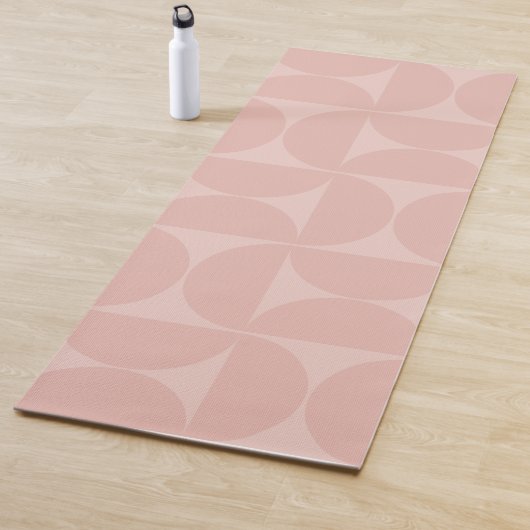Mid Century Moderne Abstracte Patroon Blush Pink Yogamat (In situ)
