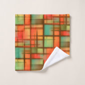 Mid Century Moderne Abstracte Pset Blue Green Red Bad Handdoek (Wasdoekje)