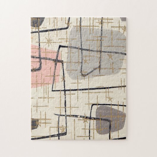 Mid Century Moderne Abstracte puzzle Legpuzzel (Verticaal)