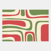 Mid Century Moderne Abstracte Retro Kerstmis Inpakpapier Vel (Voorkant 3)