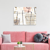 Mid Century moderne Abstracte stretched canvas pri (Insitu (Woonkamer))