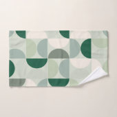 Mid Century Moderne Abstrait Motif Sage Green (Serviette à main)