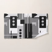 Mid Century moderne Abstrait noir blanc et gris (Serviette à main)