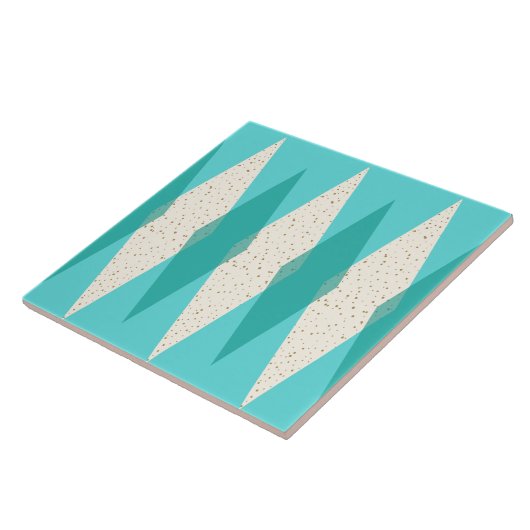 Mid Century Moderne Argyle Ceramic Tile Tegeltje (Zijkant)