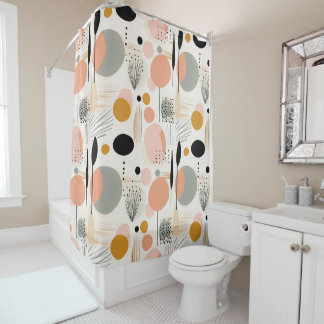 Mid Century moderne badkamer Douchegordijn