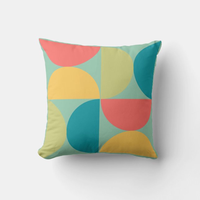 Mid Century Moderne Bitterzoete mosterd en olijf Kussen (Voorkant)