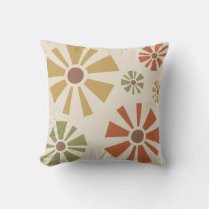 Mid Century Moderne bloemen veelkleurig Kussen
