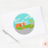 Mid Century Moderne Cartoon House Stickers (Envelop)
