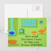 Mid Century Moderne Changement d'adresse Carte pos (Devant / Derrière)