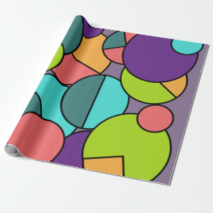 Mid-Century Moderne Circle Collage Cadeaupapier