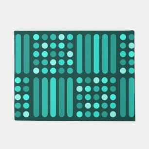 Mid Century Moderne Circles Lines Blauwgroen Deurmat