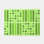 Mid Century Moderne Circles Lines Chartreuse Deurmat (Voorkant)