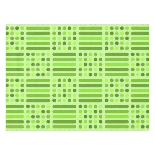 Mid Century Moderne Circles Lines Chartreuse Tafelkleed (Voorkant (Horizontaal))