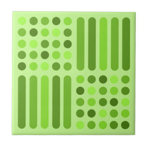 Mid Century Moderne Circles Lines Chartreuse Tegeltje