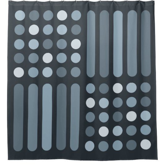 Mid Century Moderne Circles Lines Slate Douchegordijn (Voorkant)