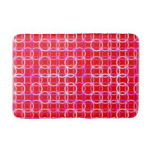Mid-Century Moderne cirkels, donkerrood en roze Badmat (Voorkant)