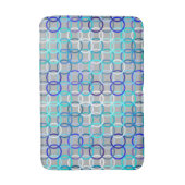 Mid-Century Moderne cirkels, grijs, blauw en wit Badmat (Voorkant Verticaal)