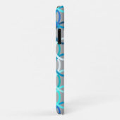 Mid-Century Moderne cirkels, grijs, blauw en wit Case-Mate iPhone Case (Achterkant/rechts)