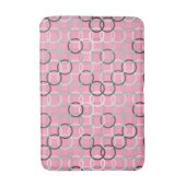 Mid-Century Moderne cirkels, koraalroze en grijs Badmat (Voorkant Verticaal)