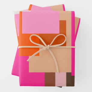 Mid Century Moderne Colorful Geometric Abstract Inpakpapier Vel