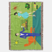 Mid Century Moderne Couple Throw Blanket Deken (Voorkant Verticaal)