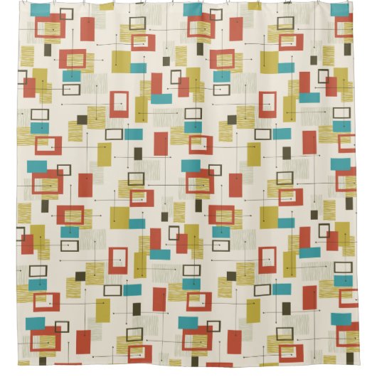 Mid Century Moderne Design Shower Curtain Douchegordijn (Voorkant)