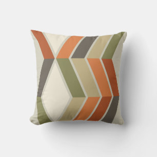 Mid Century Moderne Diagonaal Stripes Groen Sinaas Kussen