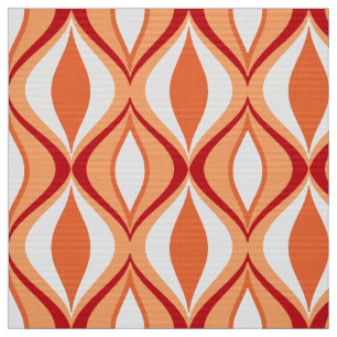 Mid-Century Moderne diamanten, Oranje en wit Stof