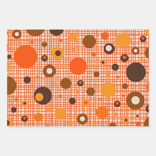 Mid Century Moderne Dotty Stippen Woven Pattern Inpakpapier Vel (Voorkant 2)