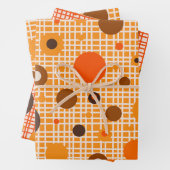 Mid Century Moderne Dotty Stippen Woven Pattern Inpakpapier Vel (In situ)