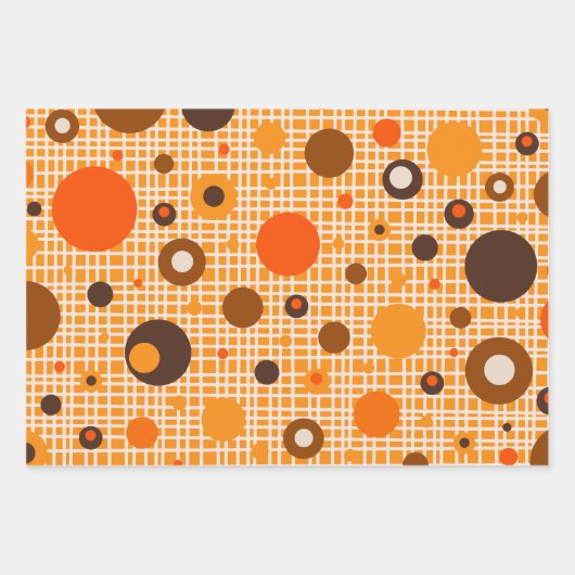 Mid Century Moderne Dotty Stippen Woven Pattern Inpakpapier Vel (Voorkant)