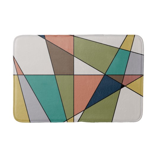 Mid Century Moderne Driehoek Abstract Badmat (Voorkant)